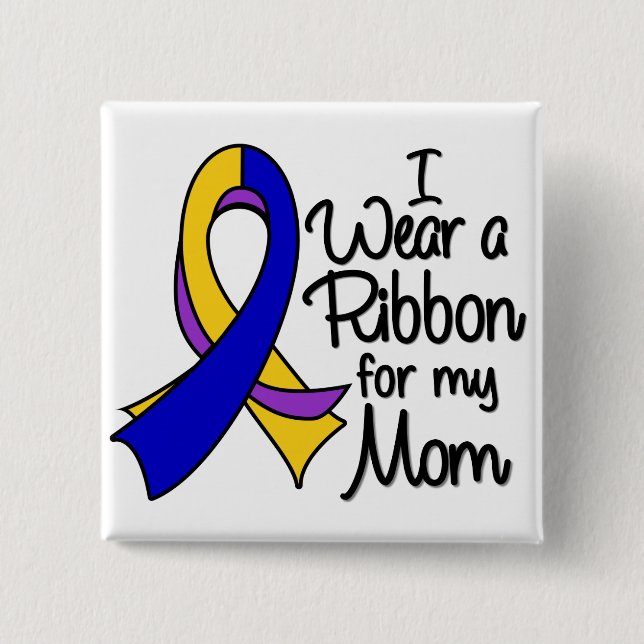 Badge Carré 5 Cm Maman - Ruban pour cancer de la vessie (Devant)