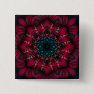 Badge Carré 5 Cm Mandala géométrique