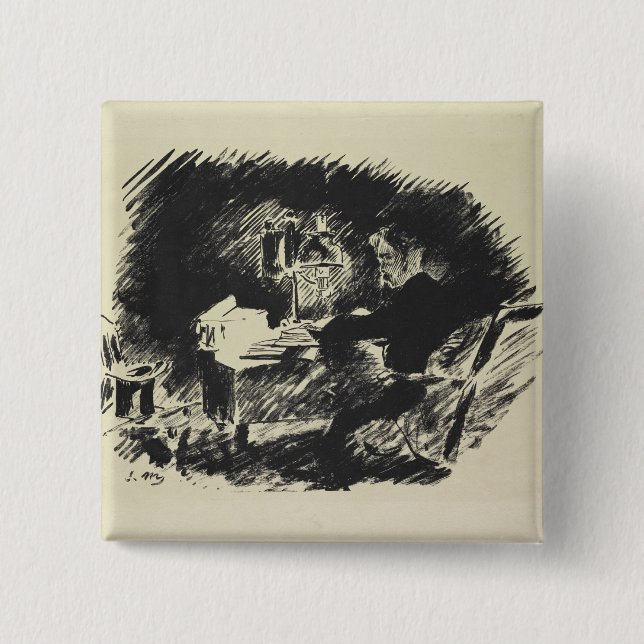 Badge Carré 5 Cm Manet | Le Corbeau, 1875 (Devant)