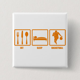 Badge Carré 5 Cm Mangez le basket-ball de sommeil