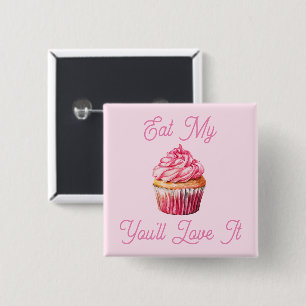 Badge Carré 5 Cm Mangez mon bouton Muffin