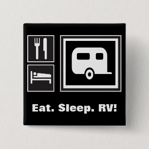Badge Carré 5 Cm Mangez. Sommeil. Rv !