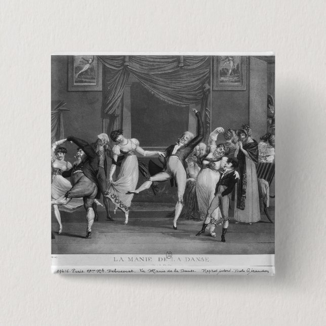 Badge Carré 5 Cm Manie de danse, 1809 (Devant)