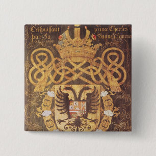 Badge Carré 5 Cm Manteau des bras de Charles V du 23ème chapitre