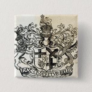 Badge Carré 5 Cm Manteau des bras d'Oliver Cromwell