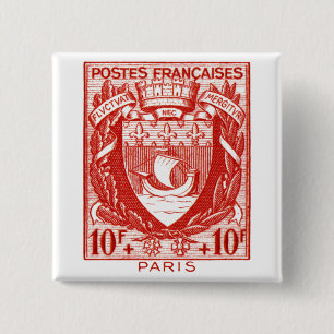 Badge Carré 5 Cm Manteau des bras Paris, France