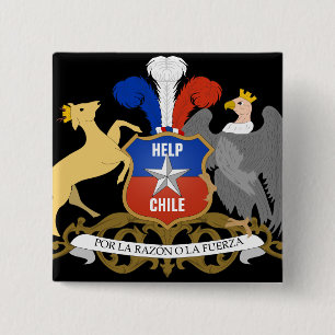 Badge Carré 5 Cm Manteau du CHILI d'AIDE des bras