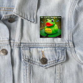 Badge Carré 5 Cm Marais de la grenouille canard