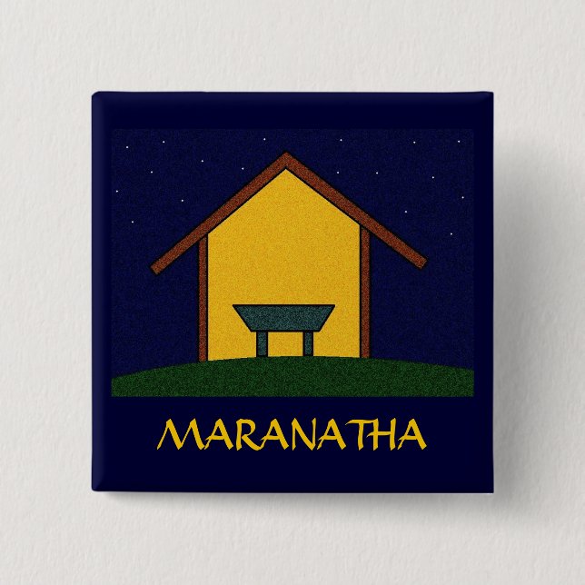 BADGE CARRÉ 5 CM MARANATHA ! (Devant)