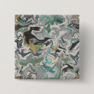 Badge Carré 5 Cm Marbrure de pierre avec veines de turquoise Carré