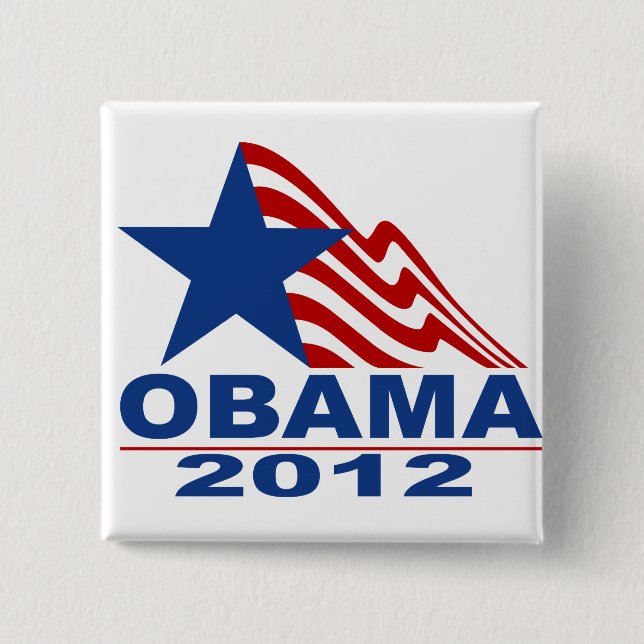 Badge Carré 5 Cm Marchandises d'Obama 2012 (Devant)