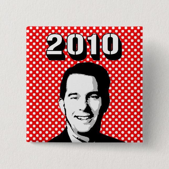 Badge Carré 5 Cm Marcheur 2010 de Scott (Devant)