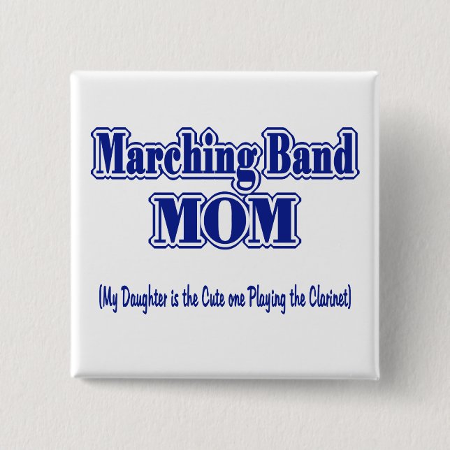 Badge Carré 5 Cm Marching Band Maman/ Clarinet (Devant)