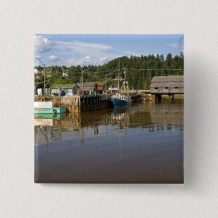 Badge Carré 5 Cm Marée intermédiaire dans la baie de Fundy à St. Ma