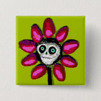 Badge Carré 5 Cm Marguerite morte 2