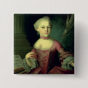 Badge Carré 5 Cm Maria Anna Mozart, appelée 'Nannerl