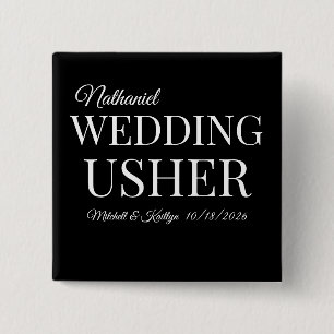 Badge Carré 5 Cm Mariage de Church Usher