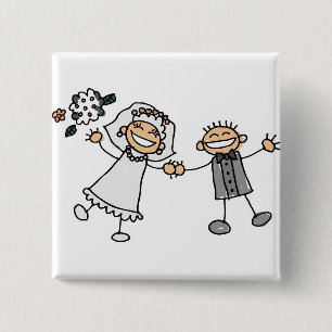 Badge Carré 5 Cm Mariage de dessin