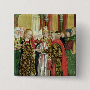 Badge Carré 5 Cm Mariage de la Vierge, de l'autel de dôme, 1499