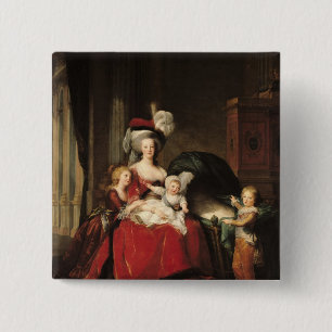 Badge Carré 5 Cm Marie-Antoinette et ses enfants, 1787