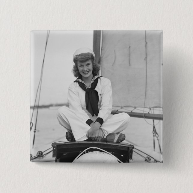 Badge Carré 5 Cm Marin de femme (Devant)