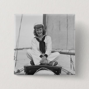 Badge Carré 5 Cm Marin de femme