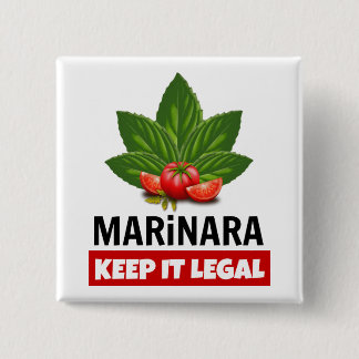 Badge Carré 5 Cm Marinara Gardez-le légal Basil Tomates Feuilles