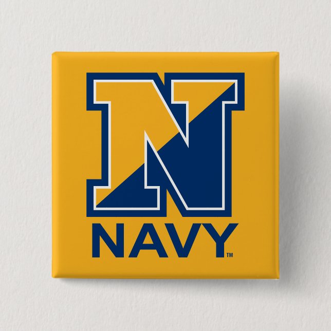 Badge Carré 5 Cm Marine américaine | Marine initiale N (Devant)