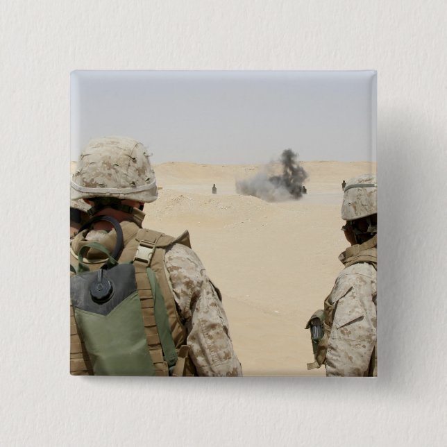 Badge Carré 5 Cm Marines et marins (Devant)