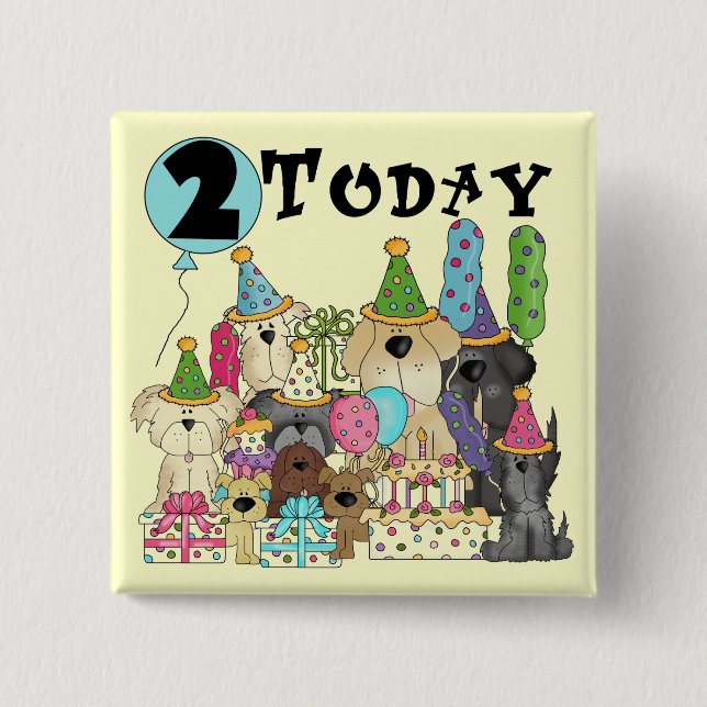 Badge Carré 5 Cm Marionnettes 2e anniversaire Bash Tshirts et cadea (Devant)