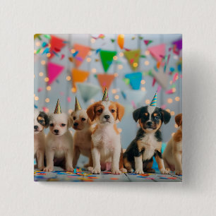 Badge Carré 5 Cm Marionnettes mignonnes Design de fête d'anniversai