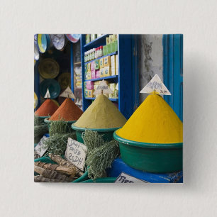 Badge Carré 5 Cm MAROC, Côte Atlantique, ESSAOUIRA : Marché aux 