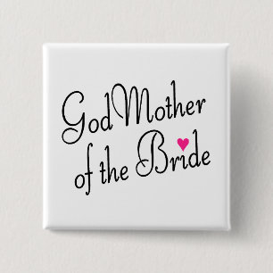 Badge Carré 5 Cm Marraine de la jeune mariée