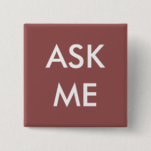 Badge Carré 5 Cm Marsala me demandent ! Boutons pour des
