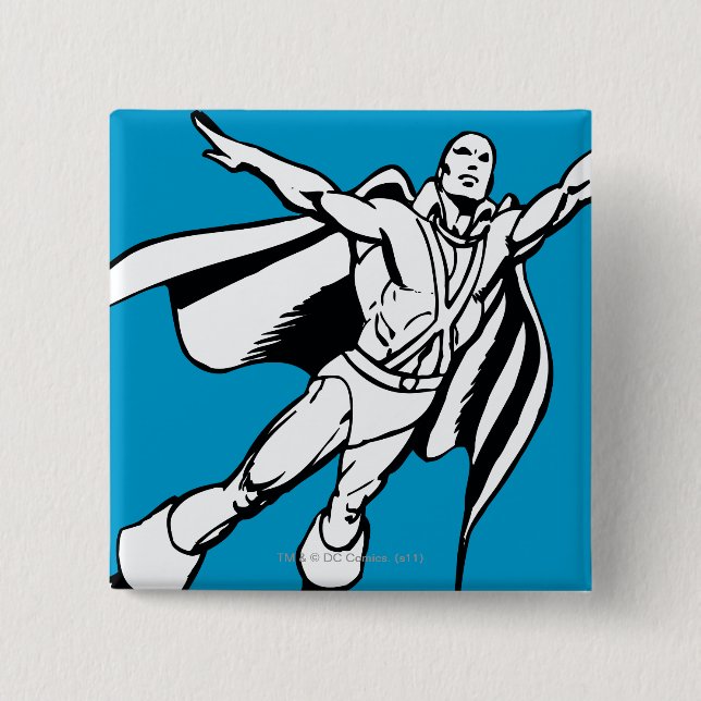 Badge Carré 5 Cm Martian Manhunter Sort 3 (Devant)