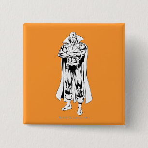 Badge Carré 5 Cm Martian Manhunter, un plan d'ensemble