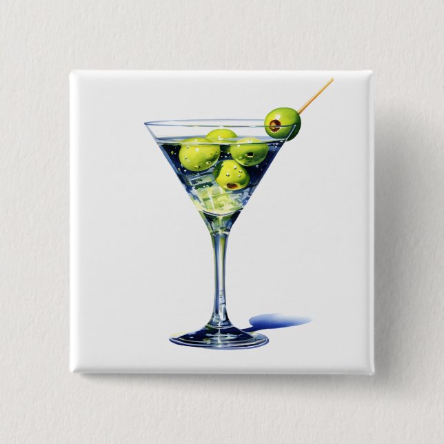 Badge Carré 5 Cm Martini Aux Oliviers (Devant)