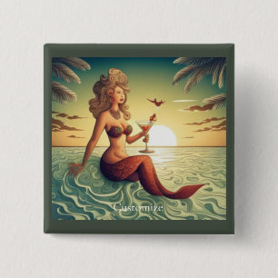 Badge Carré 5 Cm Martini Classy Mermaid Thunder_Cove