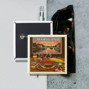 Badge Carré 5 Cm Maryland vintage