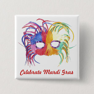 Badge Carré 5 Cm Masque perlé -