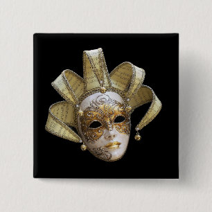 Badge Carré 5 Cm Masques Vénitiens