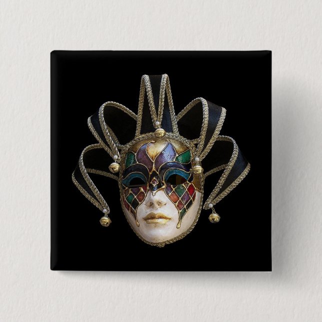 Badge Carré 5 Cm Masques vénitiens (Devant)