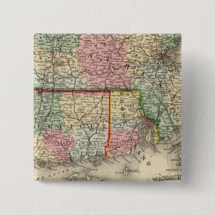 Badge Carré 5 Cm Mass, Conn, RI Map by Mitchell
