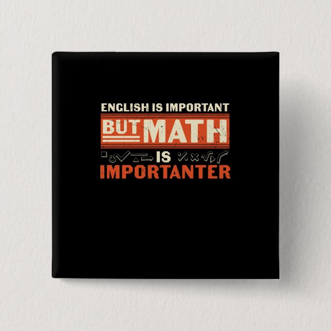 Badge Carré 5 Cm Math Enseignant Math Math est important (Devant)