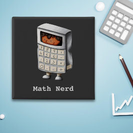 Badge Carré 5 Cm Math Nerd Black Kid