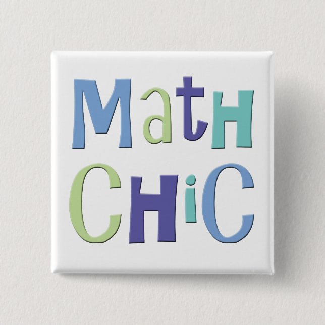 Badge Carré 5 Cm Maths chics (Devant)