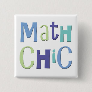 Badge Carré 5 Cm Maths chics