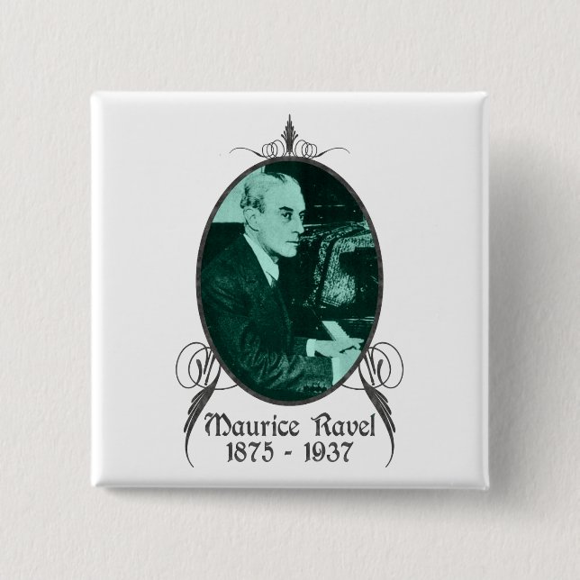 Badge Carré 5 Cm Maurice Ravel (Devant)