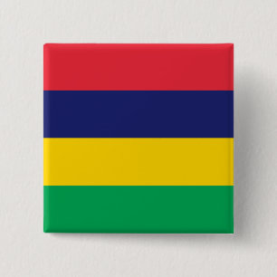 Badge Carré 5 Cm Mauritius Flag