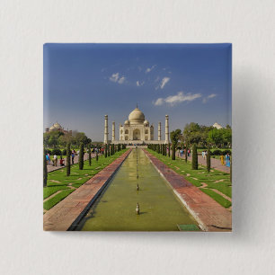 Badge Carré 5 Cm Mausolée Taj Mahal / Agra, Inde 2